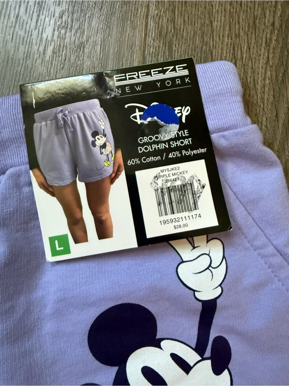 Freeze Lavender Mickey Mouse Athletic Lounge Shorts - Picture 2 of 7